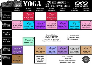 Yoga calendar - Puerto Viejo