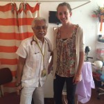 European girl with Panamanian doctor in clinic