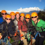 Students on a tree trek tour in Boquete