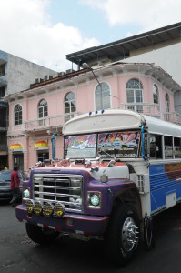 Tipical school bus colectivo in Panama City