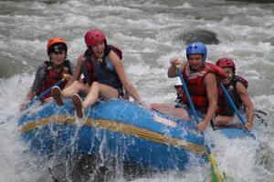 River rafters in white water